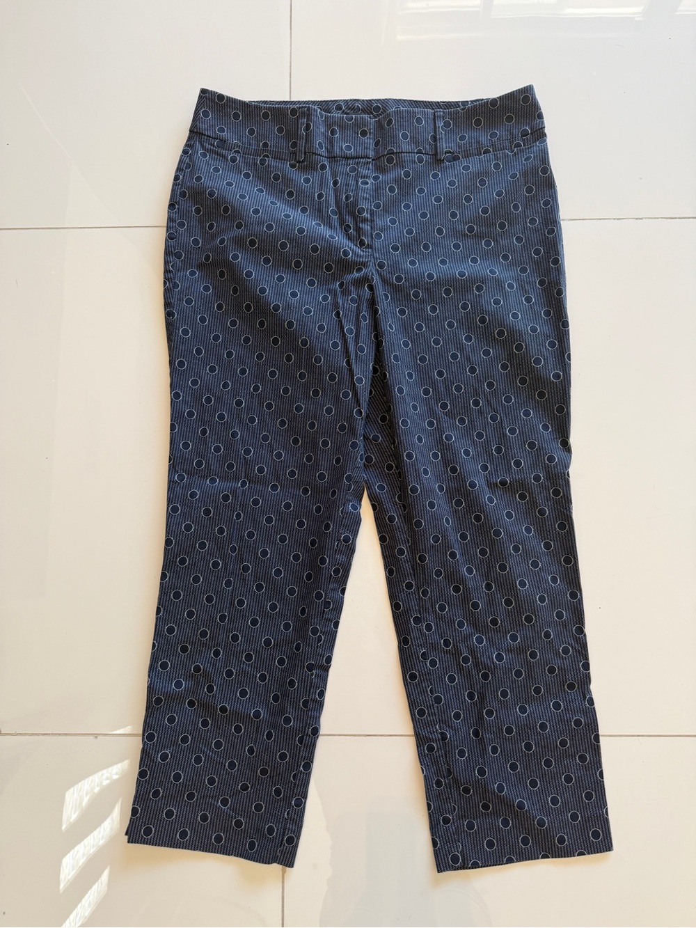 Ann Taylor Women’s Navy Patterned Stretch Work Pants